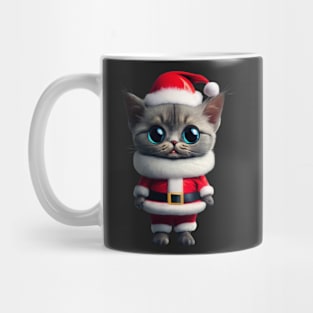 Red Cute kitty Christmas Dabbing Cut Santa Mug